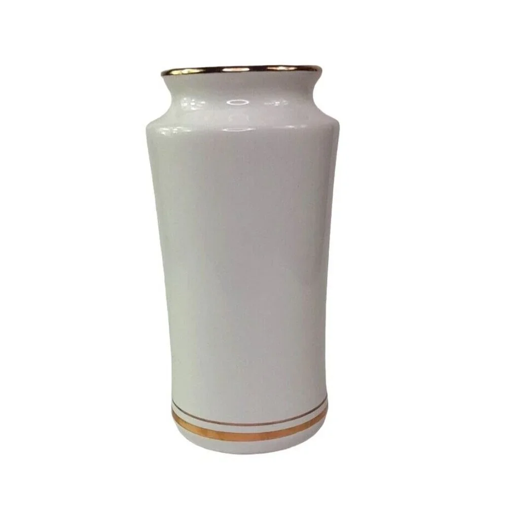 Vintage Art of Chokin White‎ & 24K Gold Trim Made in Japan Swans Design Vase 6